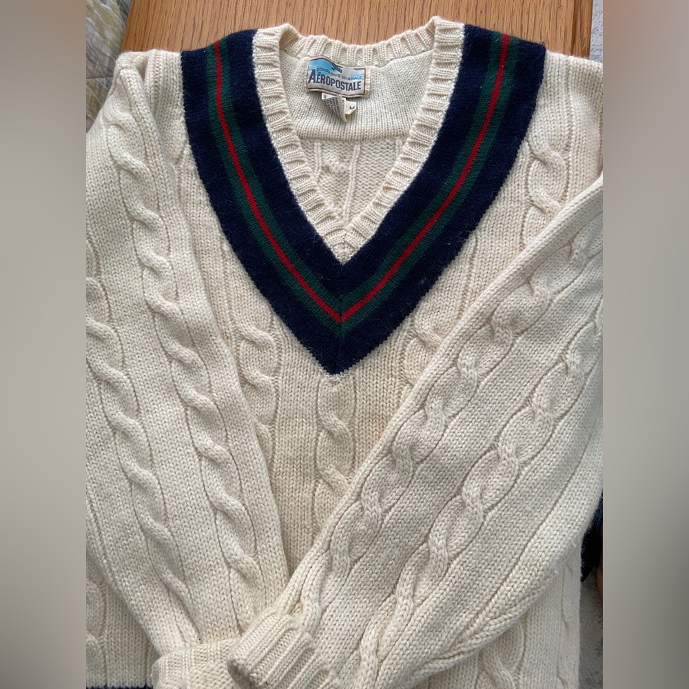 Vintage 1980s Aeropostale wool Tennis/Polo sweater